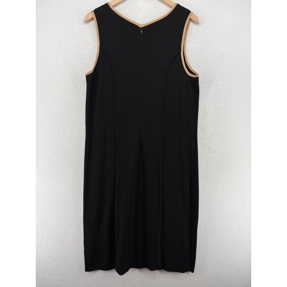 TALBOTS Dress X Sweater Knit Sleeveless Back Zip Scoop Neck Viscose Blend Black - Picture 2 of 13